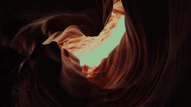 Slow upward move through the same sandstone slot canyon, a steadier third take