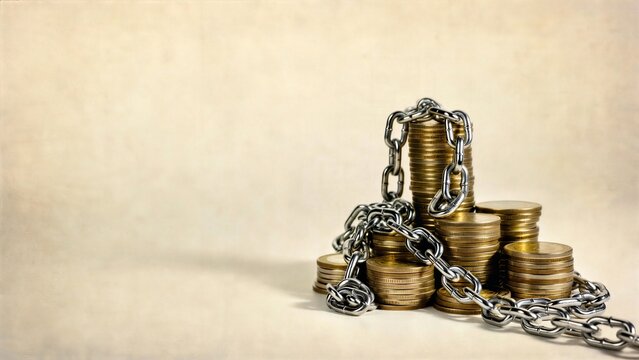 Coins Secured With Chain and Padlock