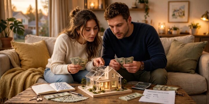 Couple Planning Home Purchase With Model House