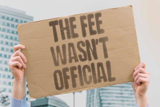 "The fee wasn't official" An unlisted charge concealed a payoff. FEE.PAYOFF.BRIBE.RECEIPT.CORRUPTION