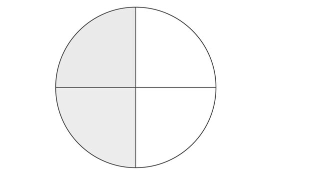one half, two-quarter fraction illustration