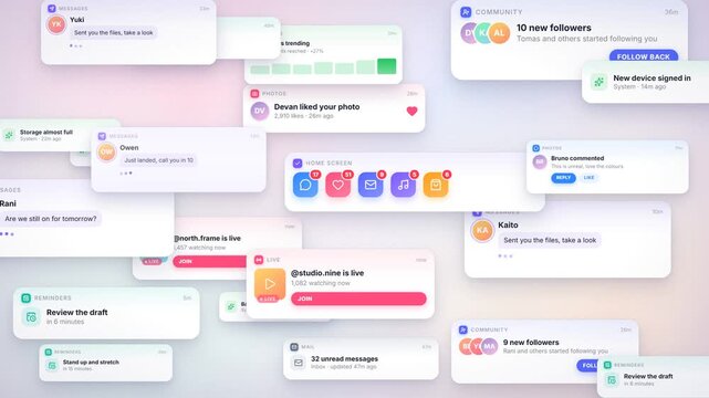Social media notification overload popups filling screen before do not disturb mode activates