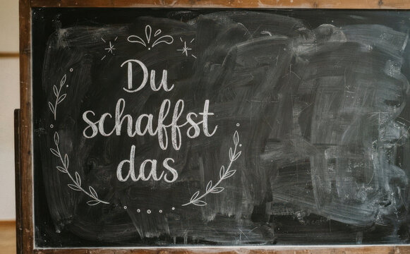 Du schaffst das - Tafelbild mit motivierender Aufschrift fuer Motivation, Erfolg und Coaching im Buero