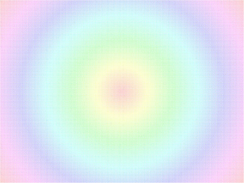 Neon Rainbow Halftone Dot Pattern Radial Gradient