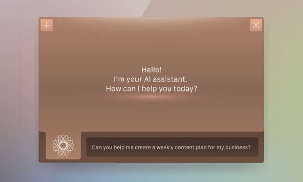 AI assistant chat popup modal user interface design template