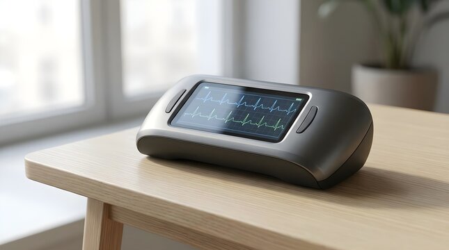 Portable ECG Device on Table Cardiac Health Technology