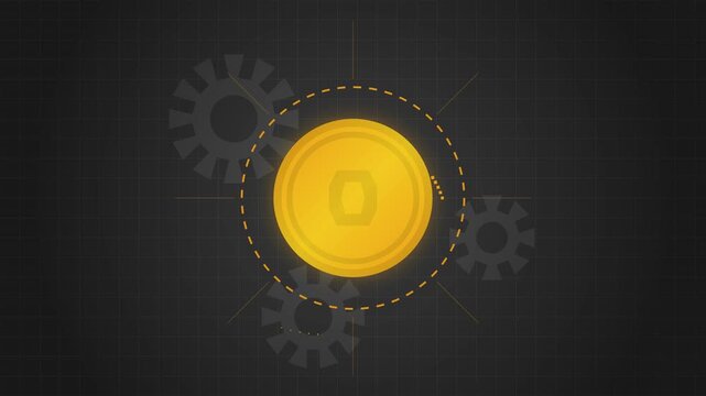 Progressive cryptocurrency mining farm with rows of high-performance GPU rigs and server racks in a dark data center, processing blockchain transactions and digital assets.