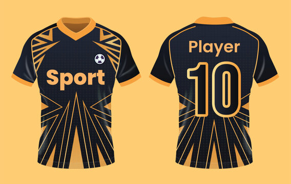 Creative Balck and Gold Football Jersey Uniform Design