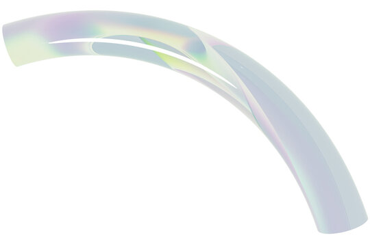 Smooth rainbow gradient curved line design isolated on transparent background