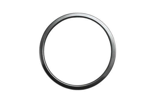 Thin silver and black round ring