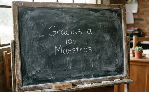 Gracias a los Maestros pizarron escolar agradecimiento educacion profesor docencia