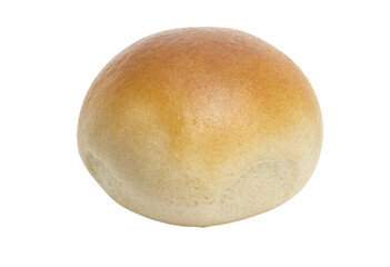 Fototapeta premium Soft round baked bread roll with golden crust on transparent background transparent background