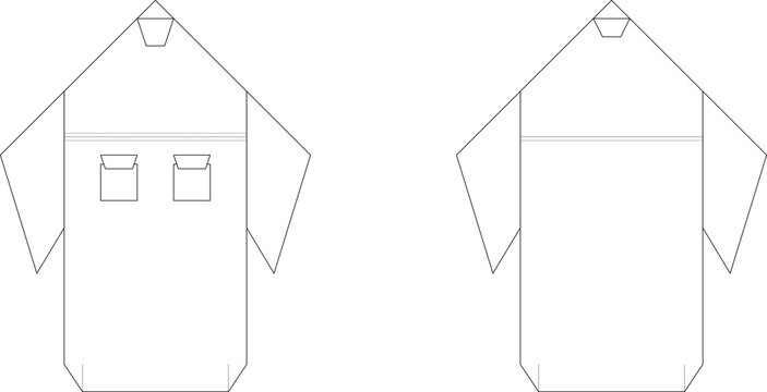 House structure technical flat sketch front elevation design template with triangular roof trapezoidal dormer and rectangular windows