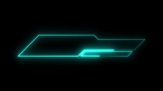 Glowing neon text animation. Strings neon sign animation. Neon lines text animation on black background.
