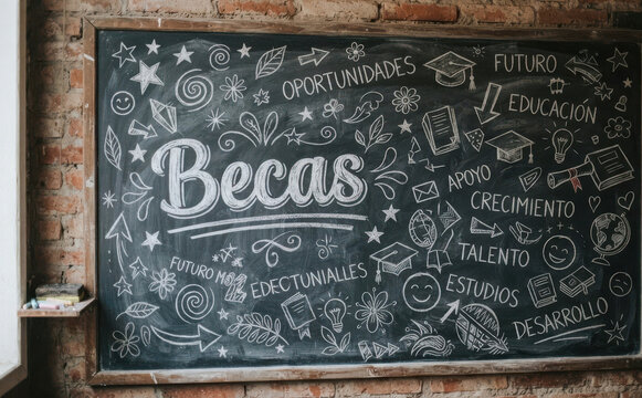 Becas oportunidades educacion apoyo crecimiento talento estudios desarrollo pizarra tiza