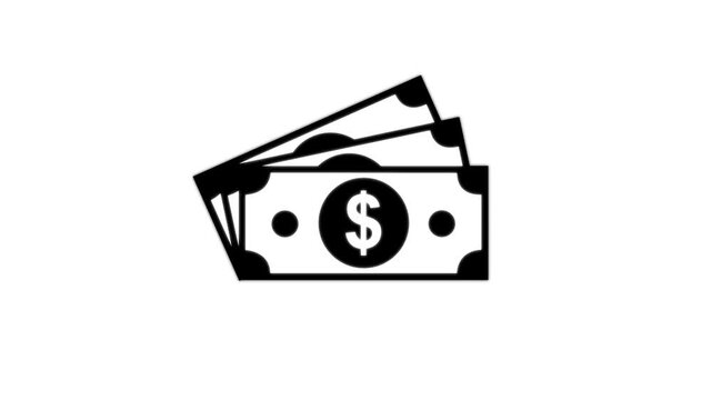 Motion Animation Money Dollar sign icon with Green Screen