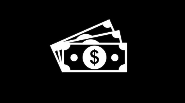Motion Animation Money Dollar sign icon with Green Screen
