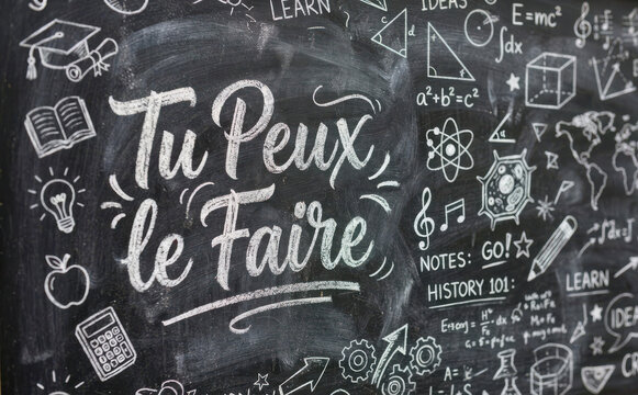 Tu Peux le Faire - Tableau noir avec motivation et inspiration pour reussir