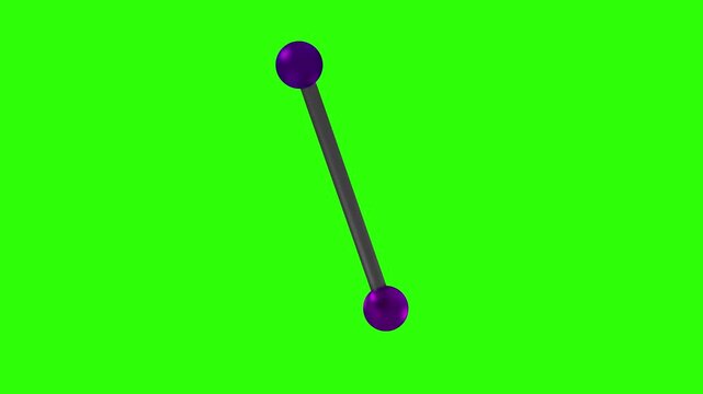 Iodine Molecules Floating in Microscopic World over Green Screen