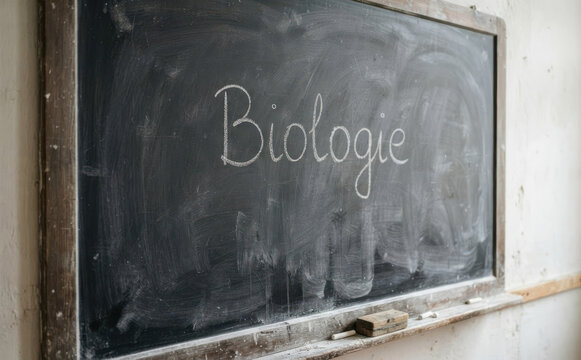 Biologie sur tableau noir - Cours de sciences naturelles, &eacute;ducation et apprentissage scolaire