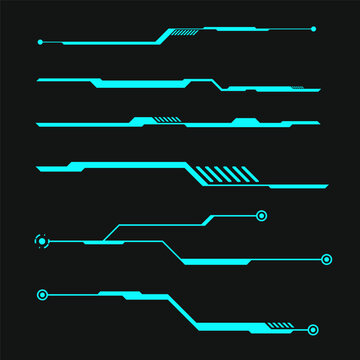 Set futuristic technology cyberpunk design element.