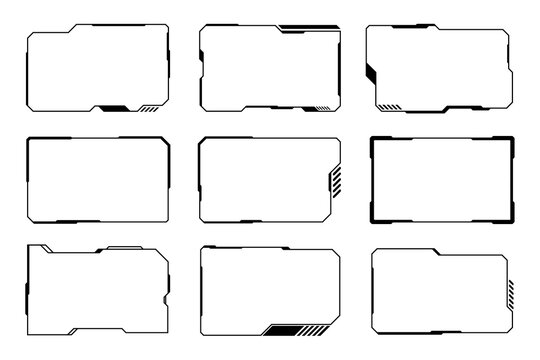 Collection futuristic frame HUD technology cyberpunk template design element