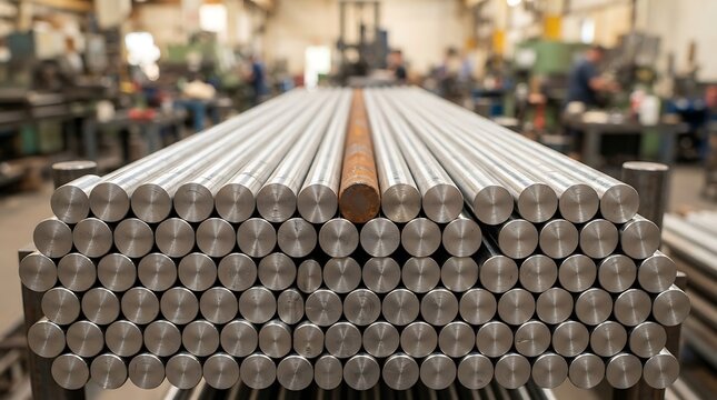 Bulk steel rebar stacks ready for construction site delivery and building projects.