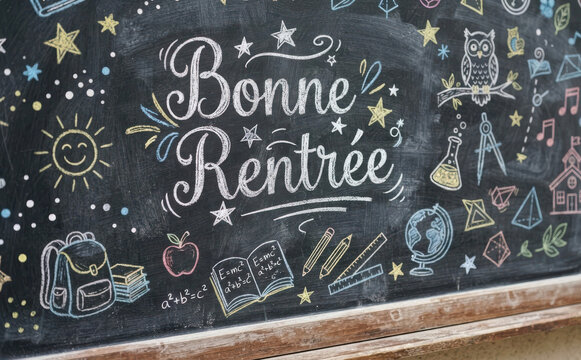Bonne Rentr&eacute;e tableau noir &eacute;cole &eacute;ducation apprentissage