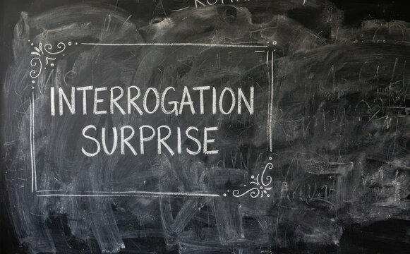 INTERROGATION SURPRISE sur tableau noir, concept d'enquete et de questionnement professionnel