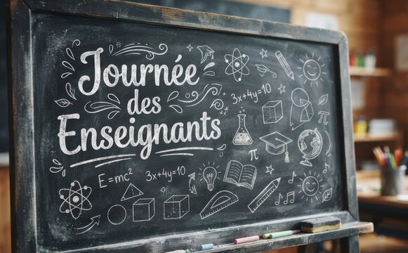 Journe des Enseignants tableau noir ecole education profession celebration