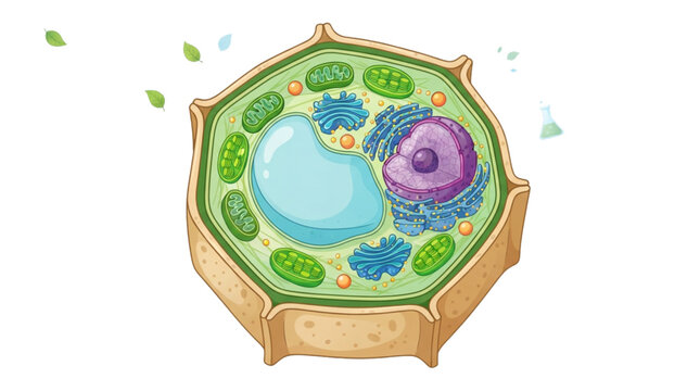Plant cell colorful cross section 