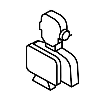 Isometric Warehouse Staff and Roles Outline Icon Set &ndash; Keeper, Picker, Forklift Driver, Inspector, Vector People Symbols for Logistics Teams