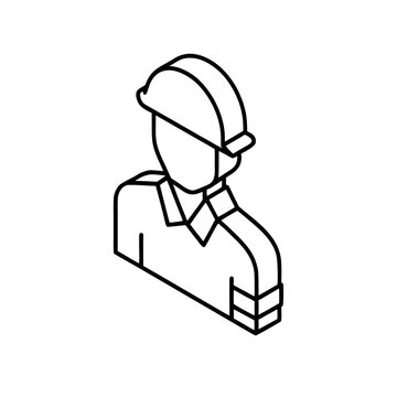 Isometric Warehouse Staff and Roles Outline Icon Set &ndash; Keeper, Picker, Forklift Driver, Inspector, Vector People Symbols for Logistics Teams