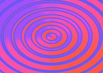 Naklejka premium Abstract background featuring vibrant concentric circles in bright shades of purple and orange creating a hypnotic rippling wave effect