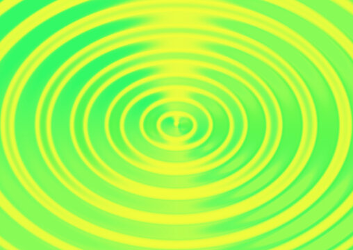 Abstract background featuring concentric circles in vibrant neon yellow and bright lime green creating a hypnotic ripple effect pattern
