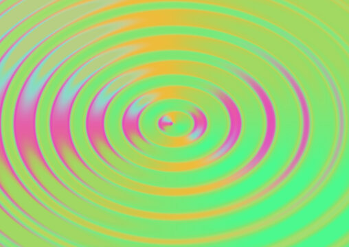 Abstract digital background featuring vibrant concentric circles with soft gradients of green pink yellow and blue color tones