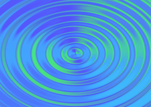 Abstract digital background featuring concentric circular ripples in vibrant shades of blue and green creating a hypnotic motion effect