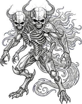 two-headed skull