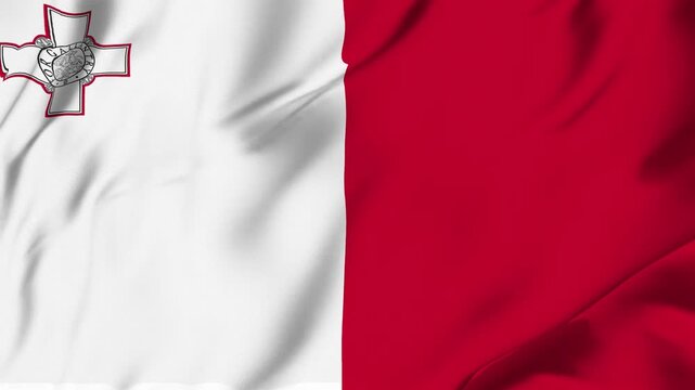 Malta national waving flag looping seamless for identity news politics sports campaign background