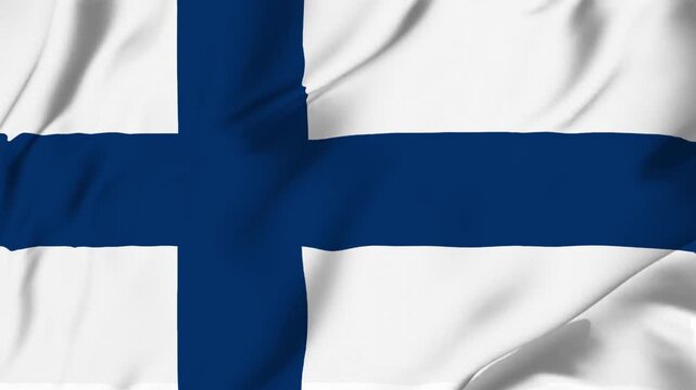 Finland national waving flag looping seamless for identity news politics sports campaign background
