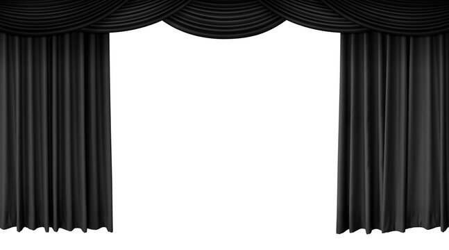 The black stage curtains opened PNG transparent.