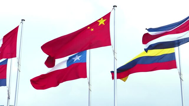 flags in the wind