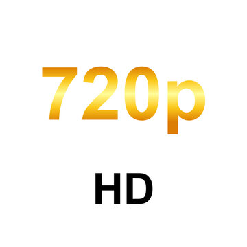 720p HD golden text logo a with high definition resolution typography entertainment broadcast streaming technology computer playback definition as isolated element