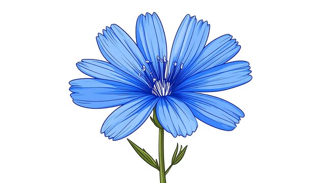 Vibrant blue flower with delicate petals close up.