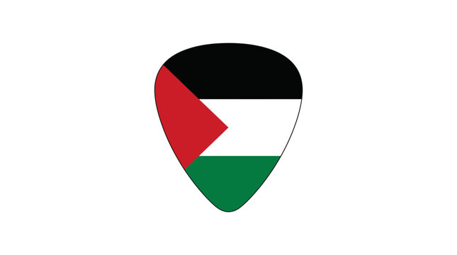Palestine Flag Guitar Pick Vector Illustration