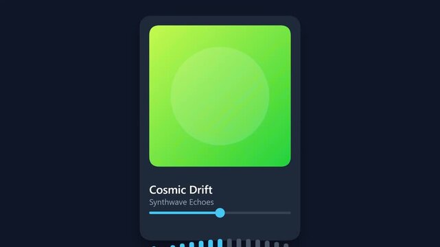 Abstract Music Player Interface Motion Graphics Notification Animation