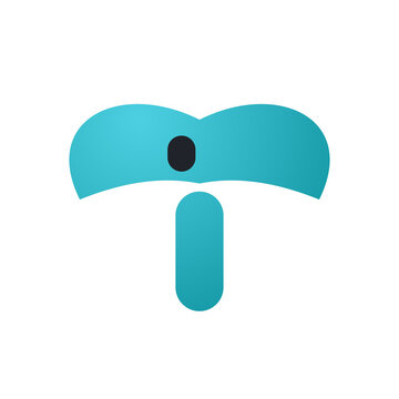 Minimal flat teal giant hellbender salamander head icon simple aquatic amphibian wildlife illustration