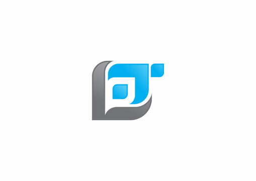 Abstract blue letter D or digital technology box logo vector illustration for software, data, or corporate identity.