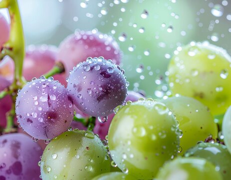 wet grapes in the rain