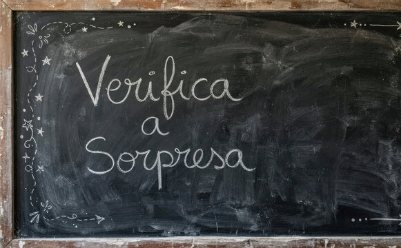 Verifica a sorpresa lavagna scolastica scritta gesso test esame valutazione sorpresa